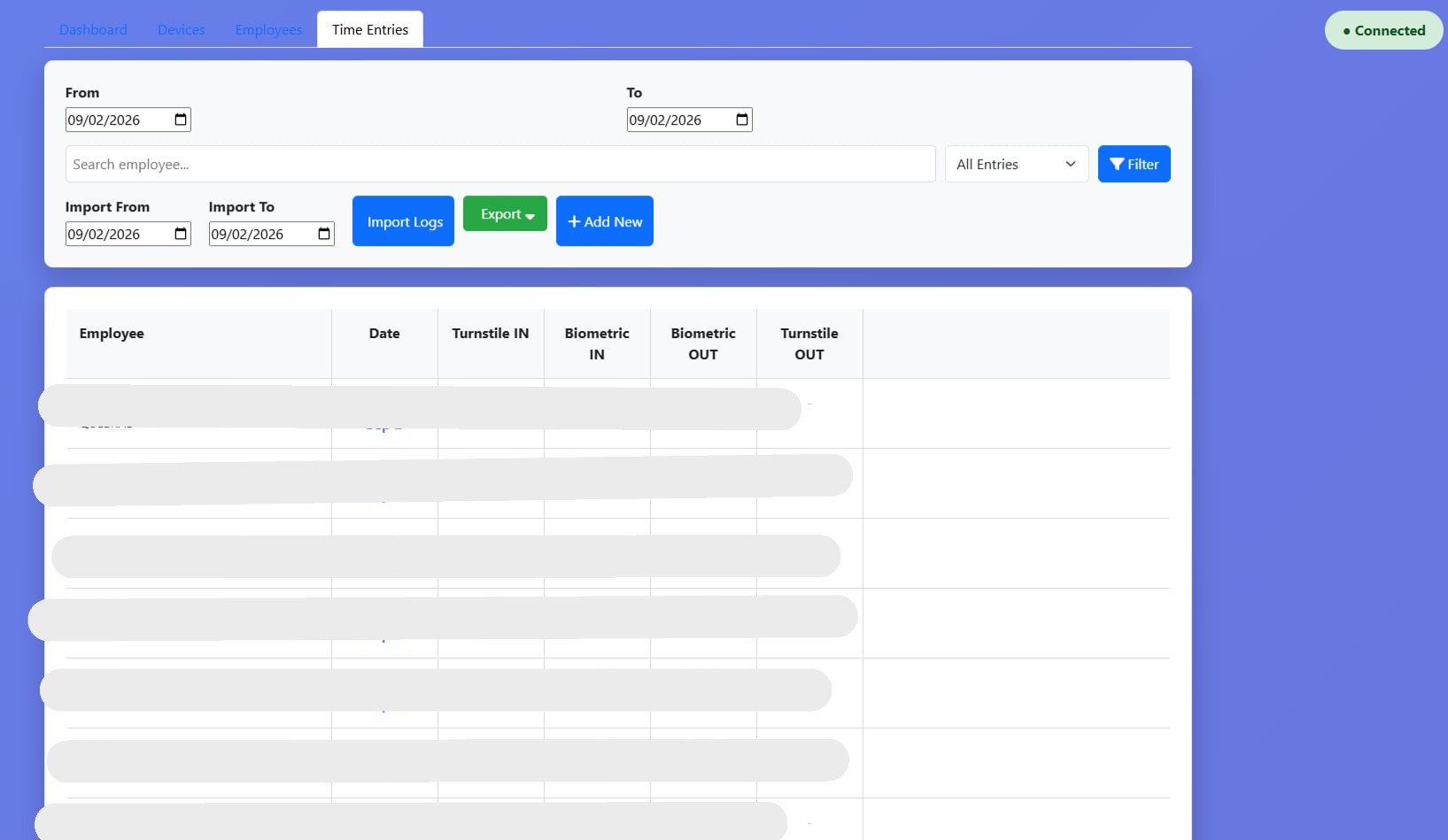 Turnstile Dashboard & Reports